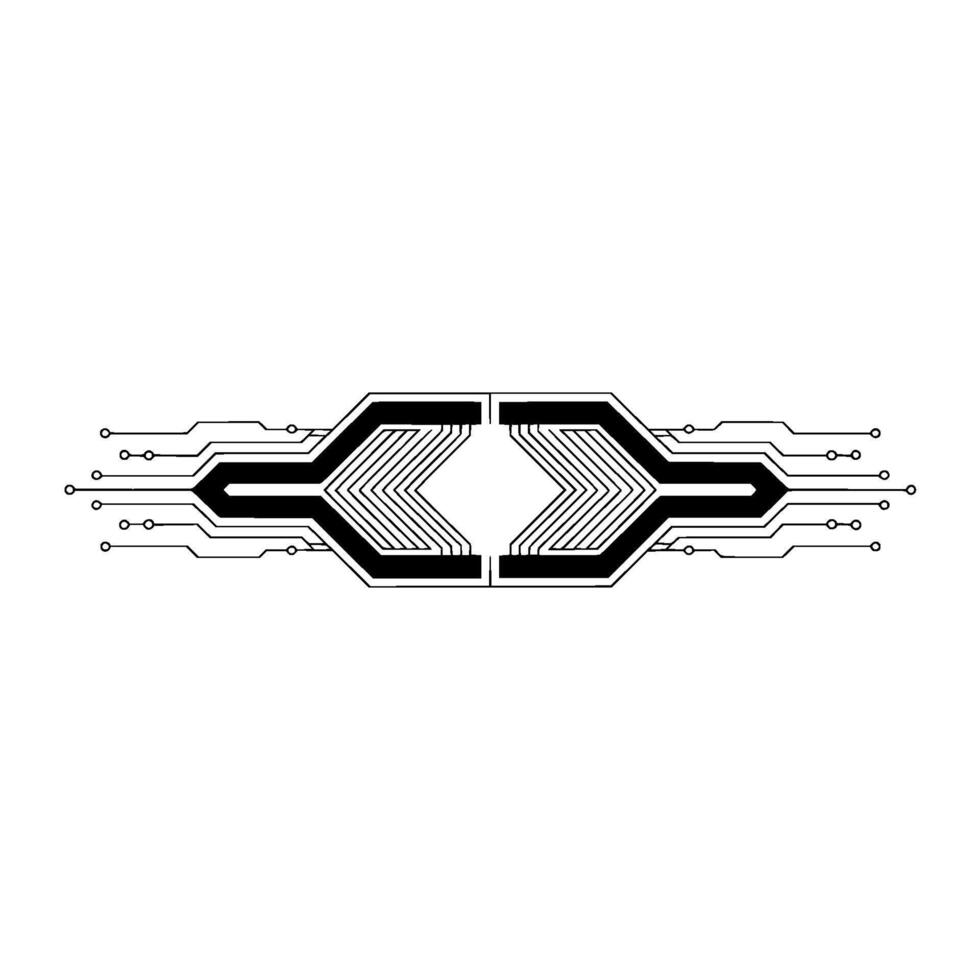 Minimalist Circuit Board, Modern Technology Concept vector