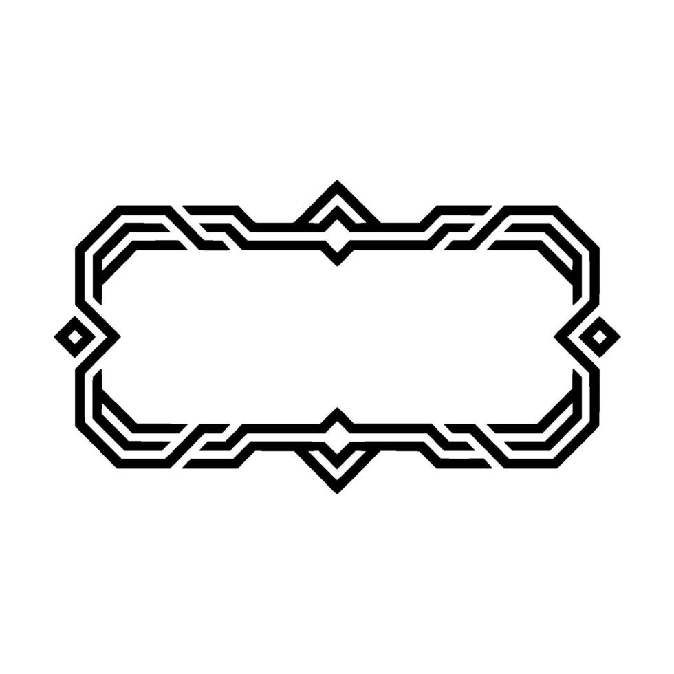 Geometric Black White Decorative Frame, Minimalist vector