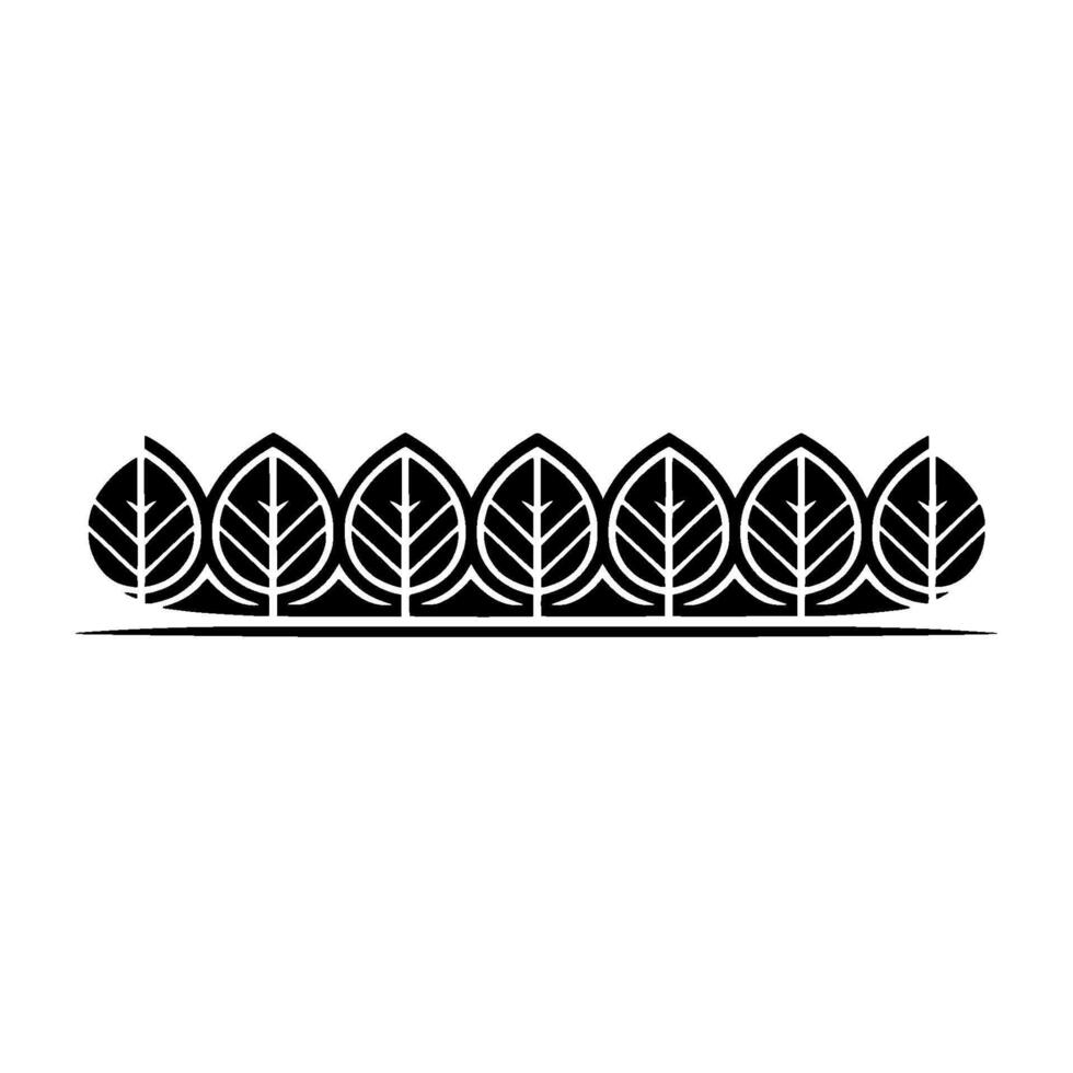 Minimalist Leaf Border, Black White, Nature vector