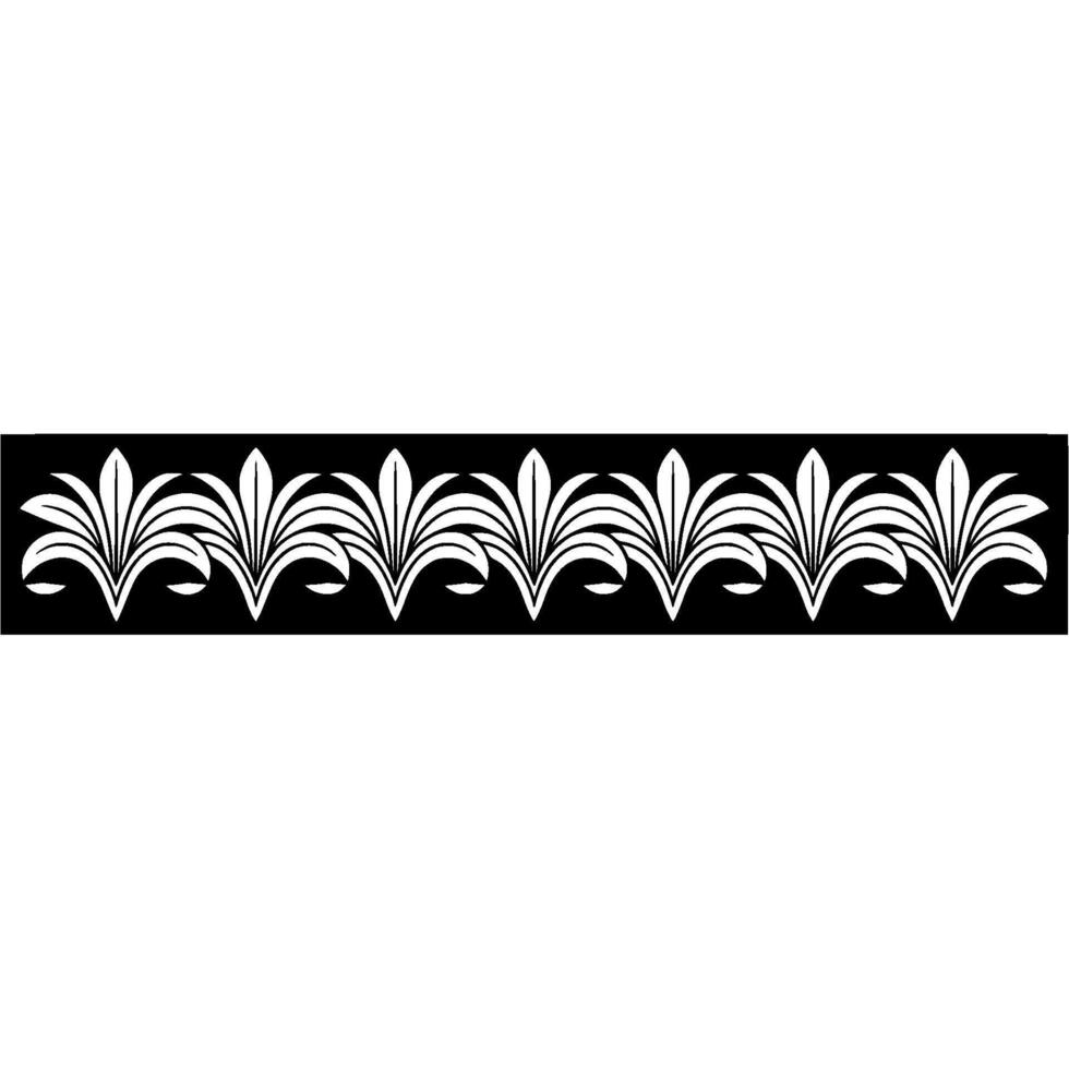 Art Deco Leaf Border In Black And White vector