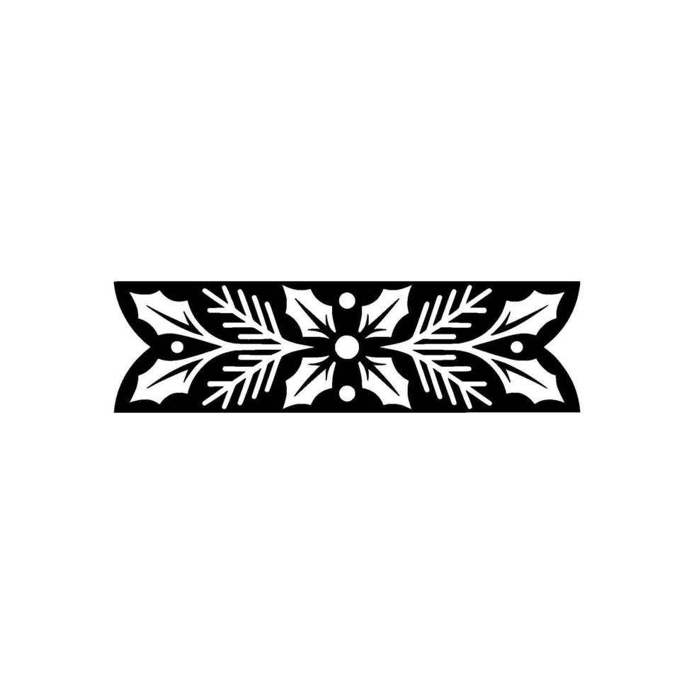 Ornate Floral Border In Black And White Decorative Element vector