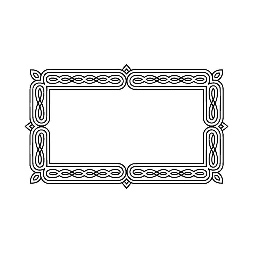 Elegant Black White Decorative Frame On Gray Background vector