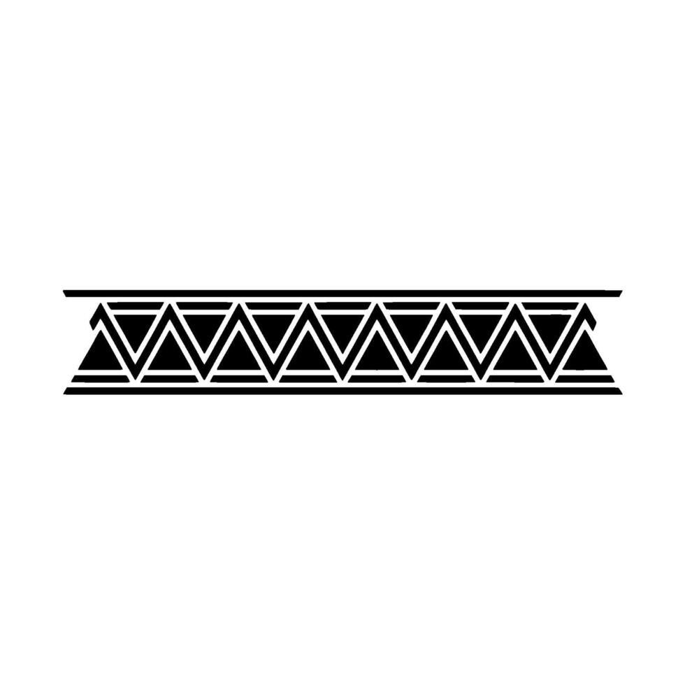 Geometric Triangle Border In Black On White, Decorative vector