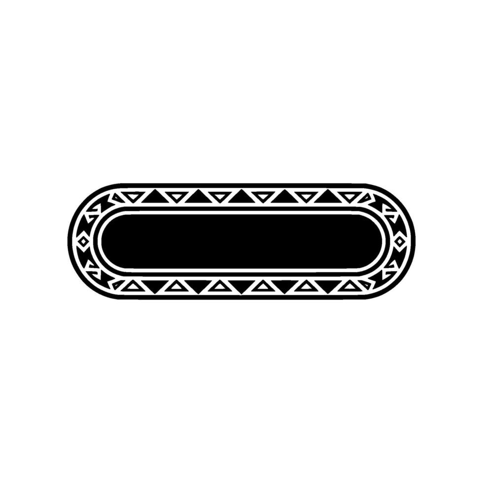 Geometric Black White Oval Signage, Abstract Border On White vector