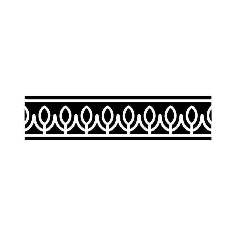 Elegant Ornamental Border In Black And White, Decorative Pattern Element vector