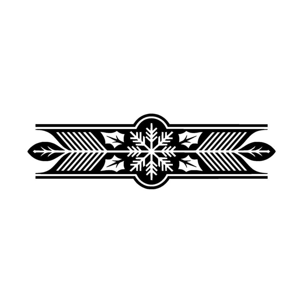 Elegant Black Winter Border, Snowflake Foliage, Isolated vector