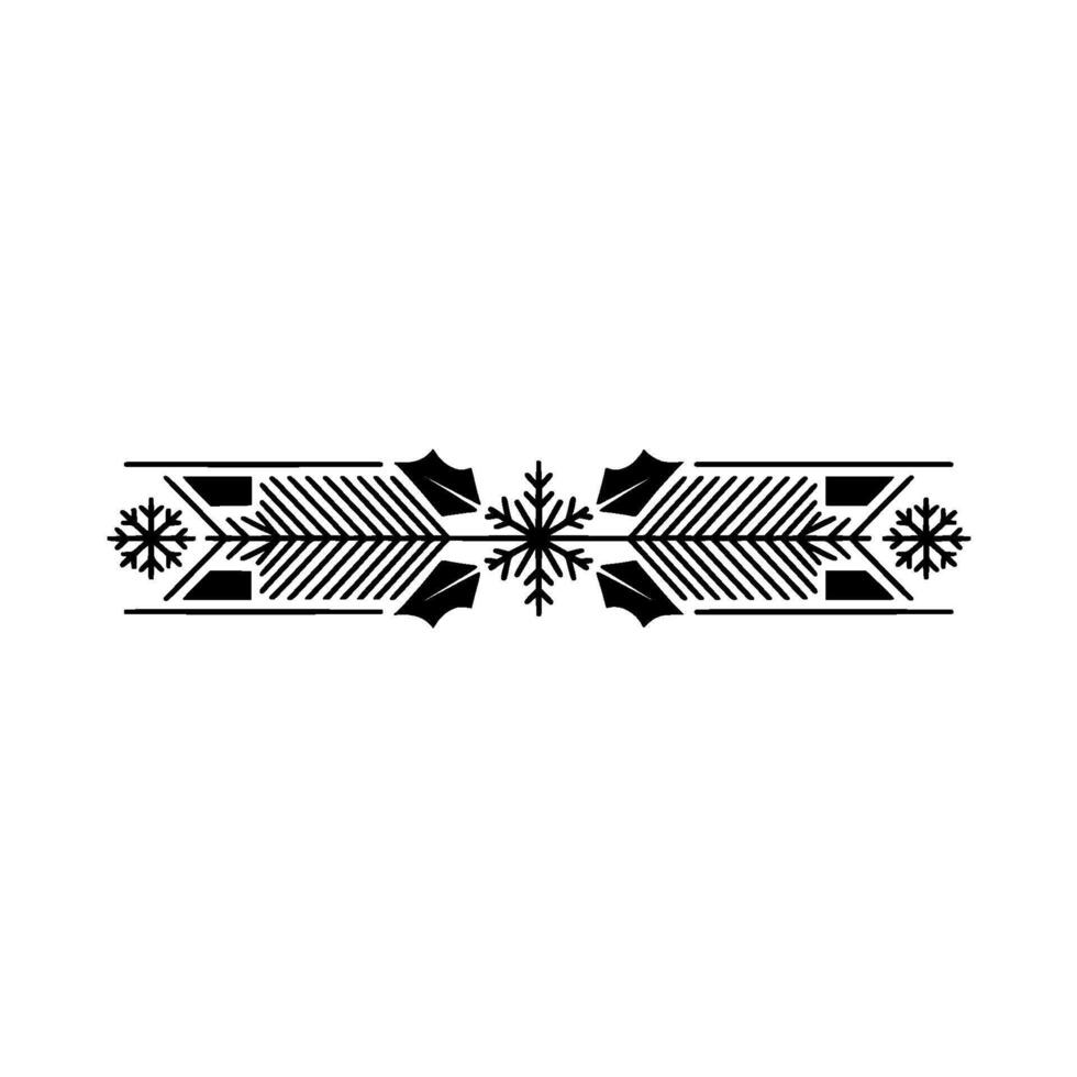 Minimalist Winter Border Snowflake, Holly Geometric On White vector