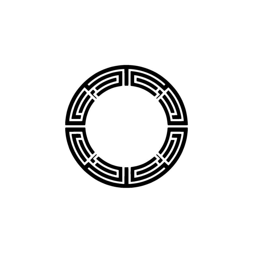 Minimalist Geometric Circle On White, Modern Concept vector