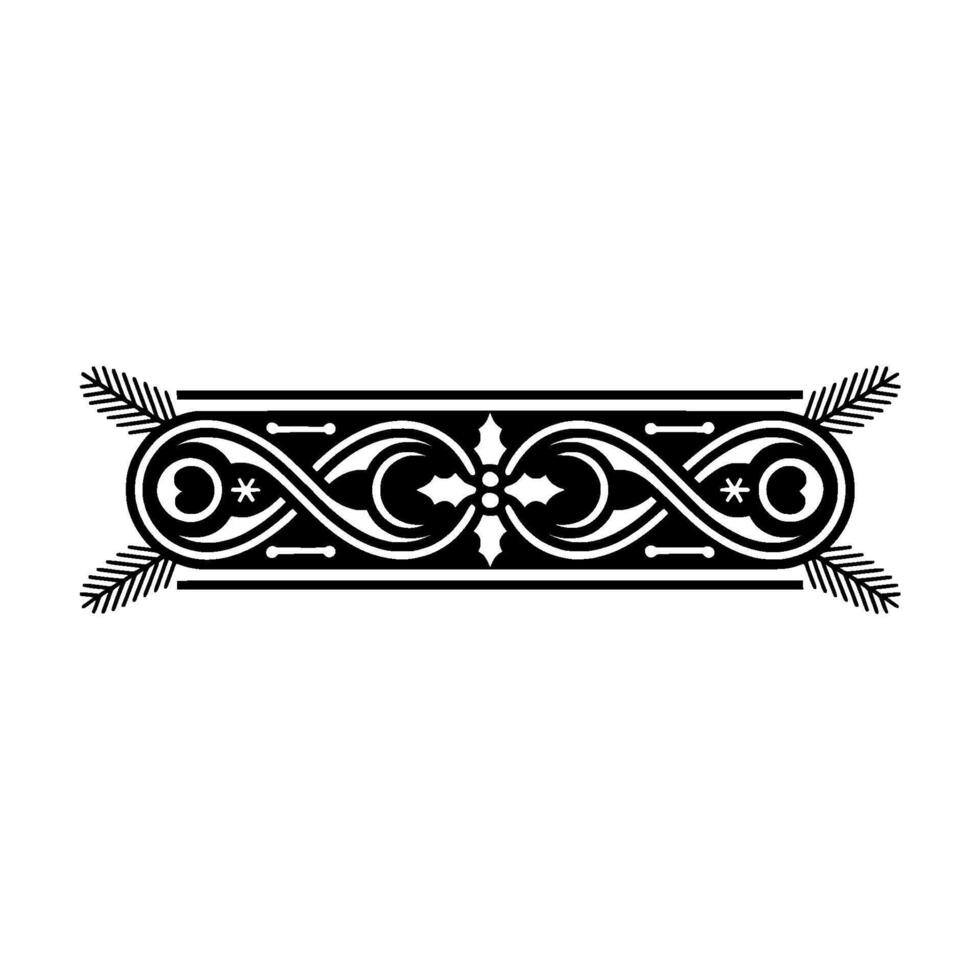 Elegant Black White Decorative Border Element Christmas Or Ornamental vector