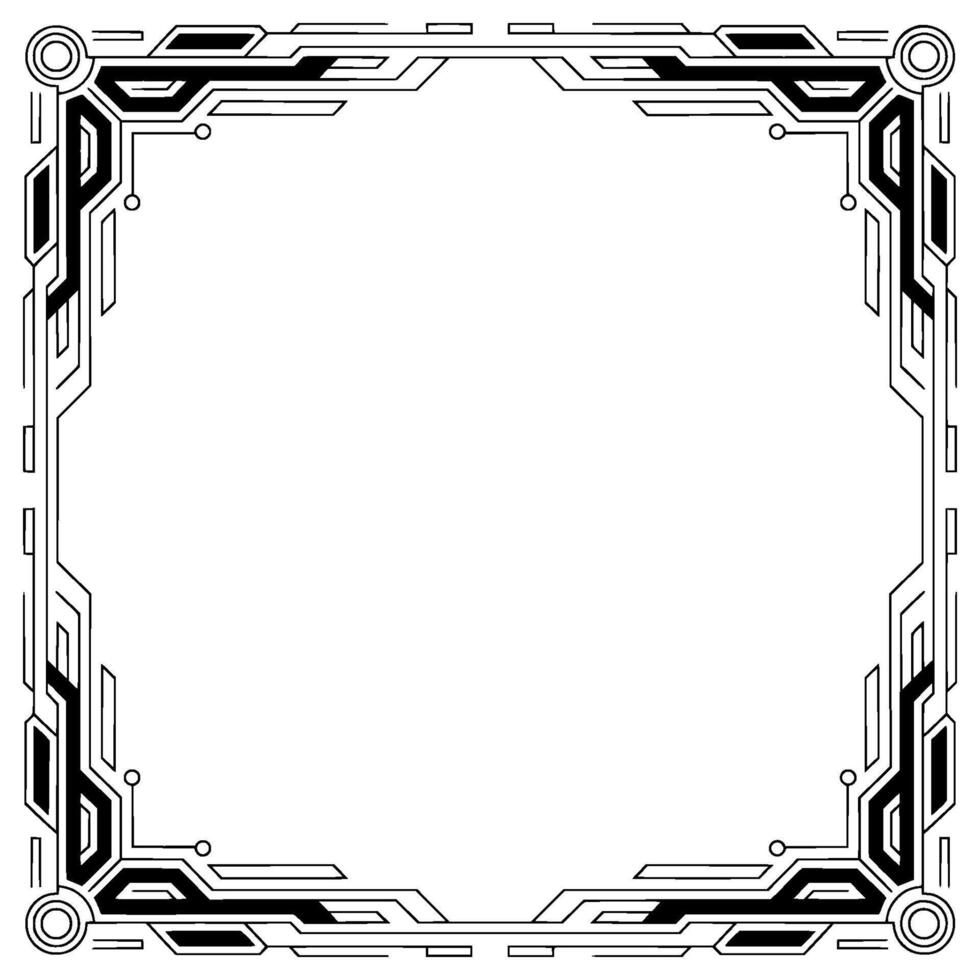 Tech Frame Border Geometric Lines, Futuristic vector