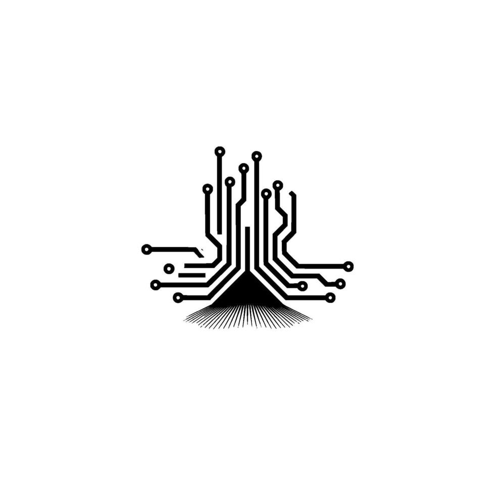 Minimalist Tech Circuitry Digital Connectivity Concept vector