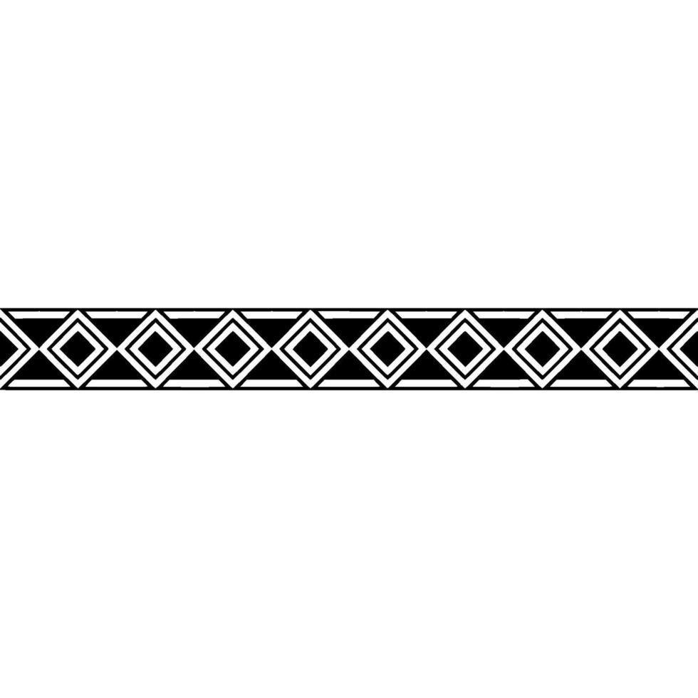 Geometric Border Black White Diamond Pattern On White vector
