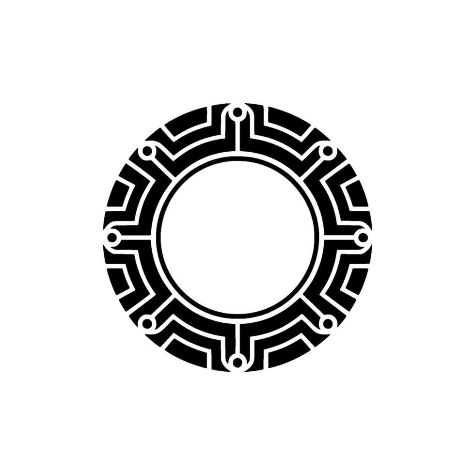 Geometric Mandala Black White Circle, Minimalist Illustration vector