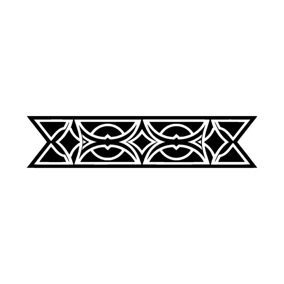 Geometric Black And White Ribbon Ornament On White Background vector