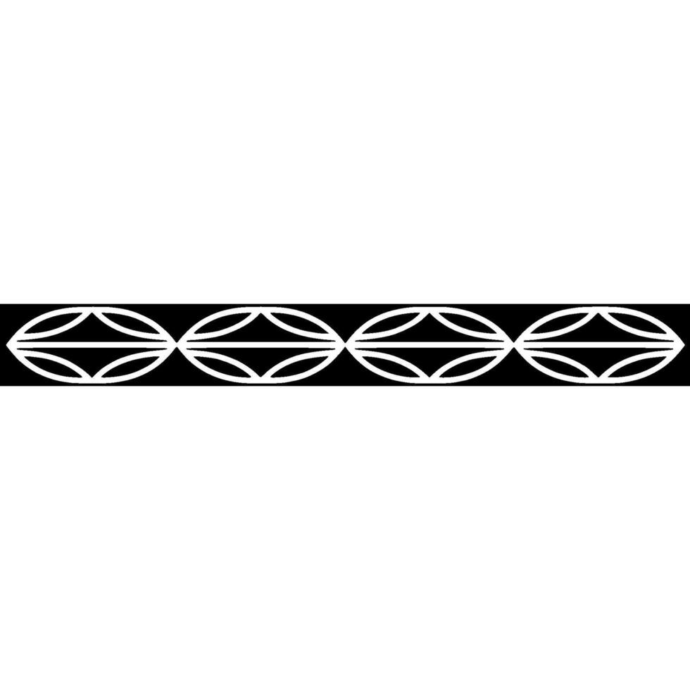 Geometric Black And White Border Ornament, Elegant Abstract vector