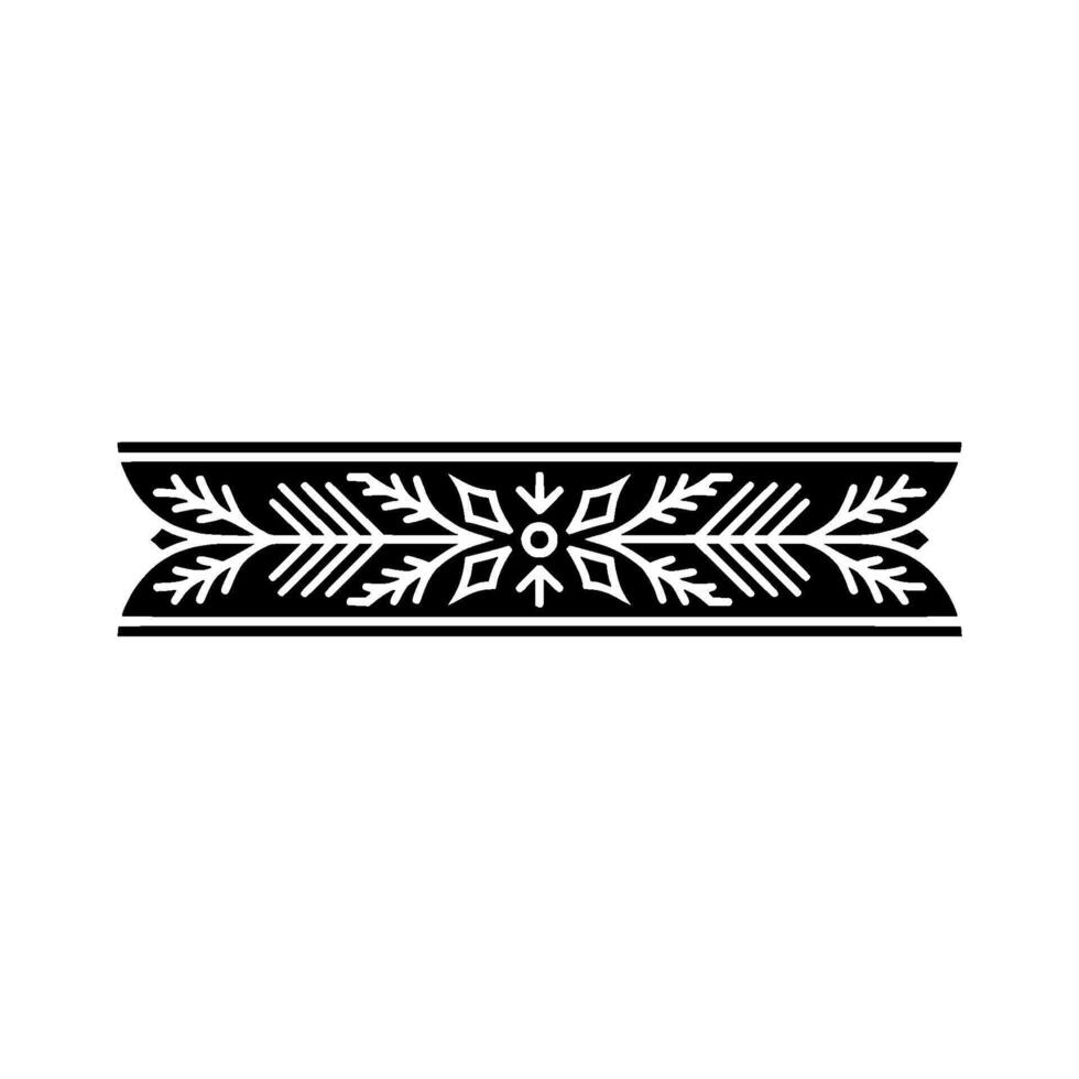 Black And White Ornamental Border, Floral Pattern, Minimalist vector