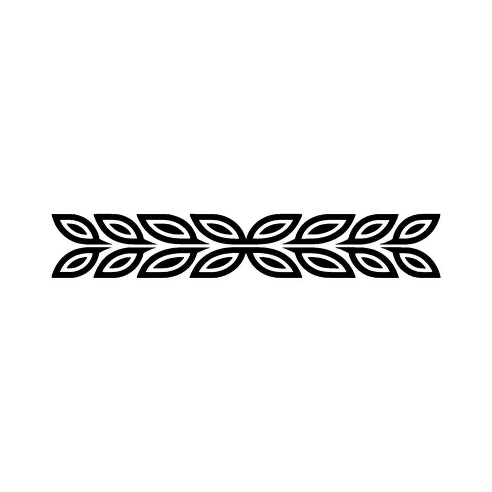 Minimalist Black Leafy Border On White, Modern Ornament vector