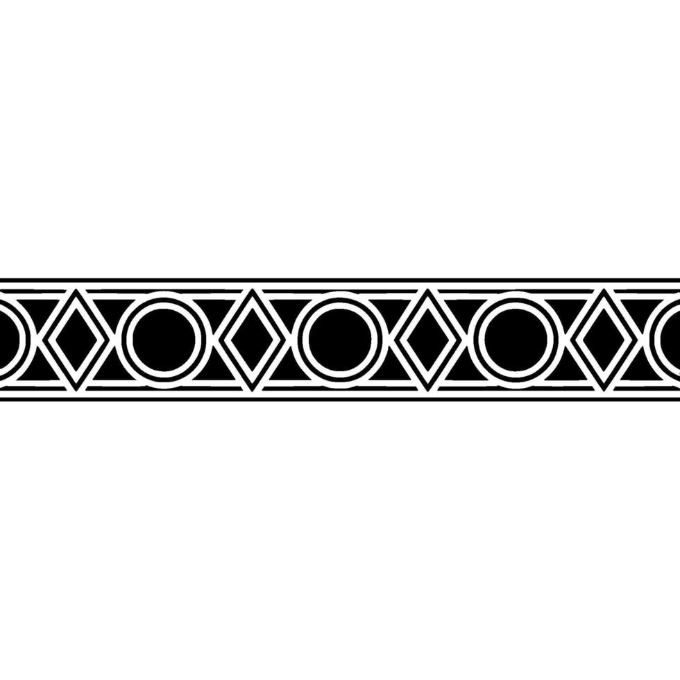 Geometric Border With Black And White Pattern vector