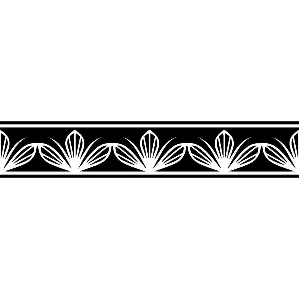 Black And White Floral Pattern Border vector