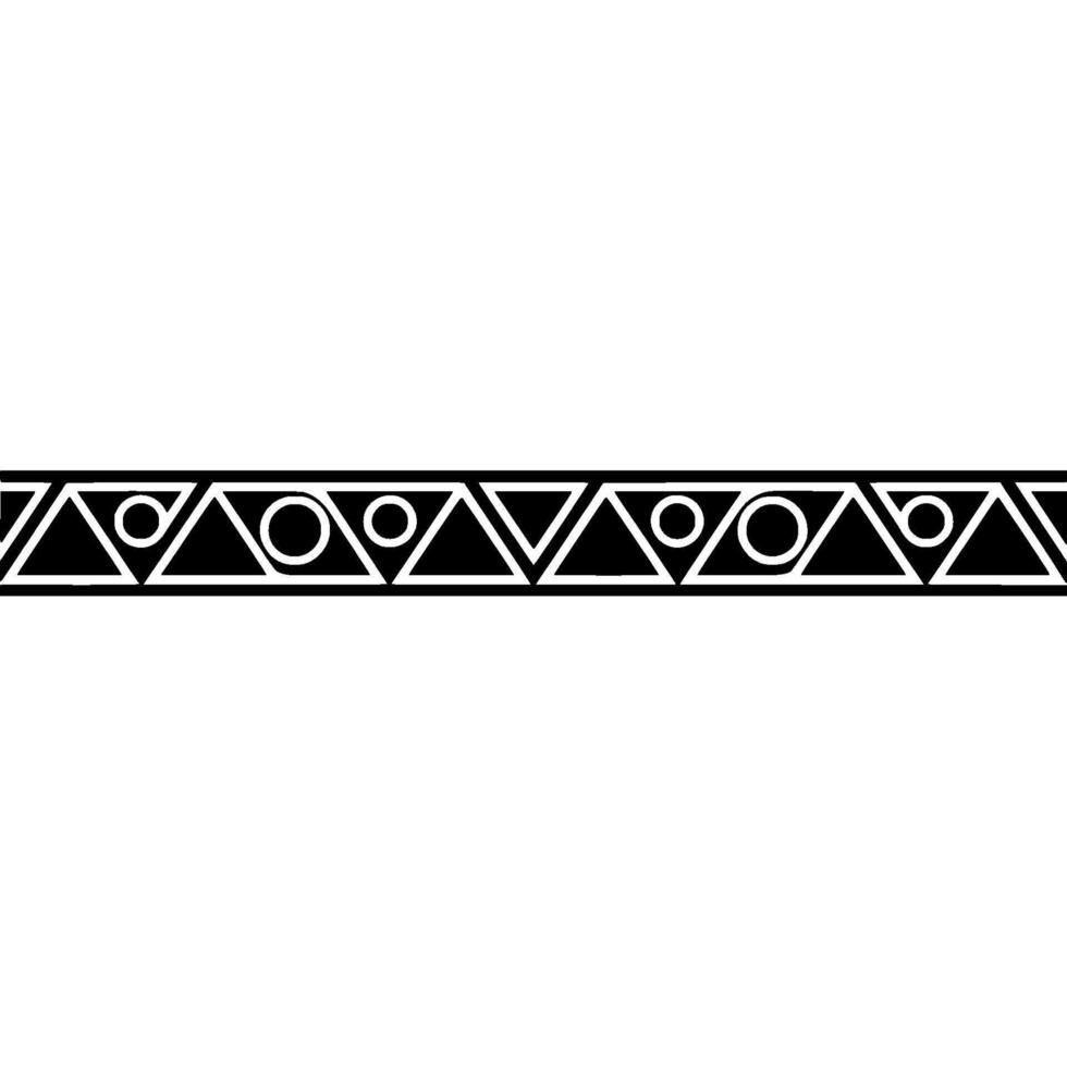 Geometric Tribal Border, Black And White Element vector