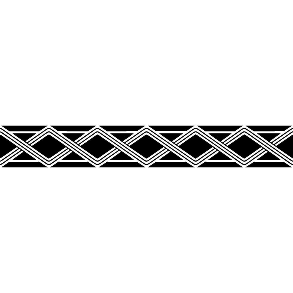 Geometric Band Ornament Black And White Interlaced vector