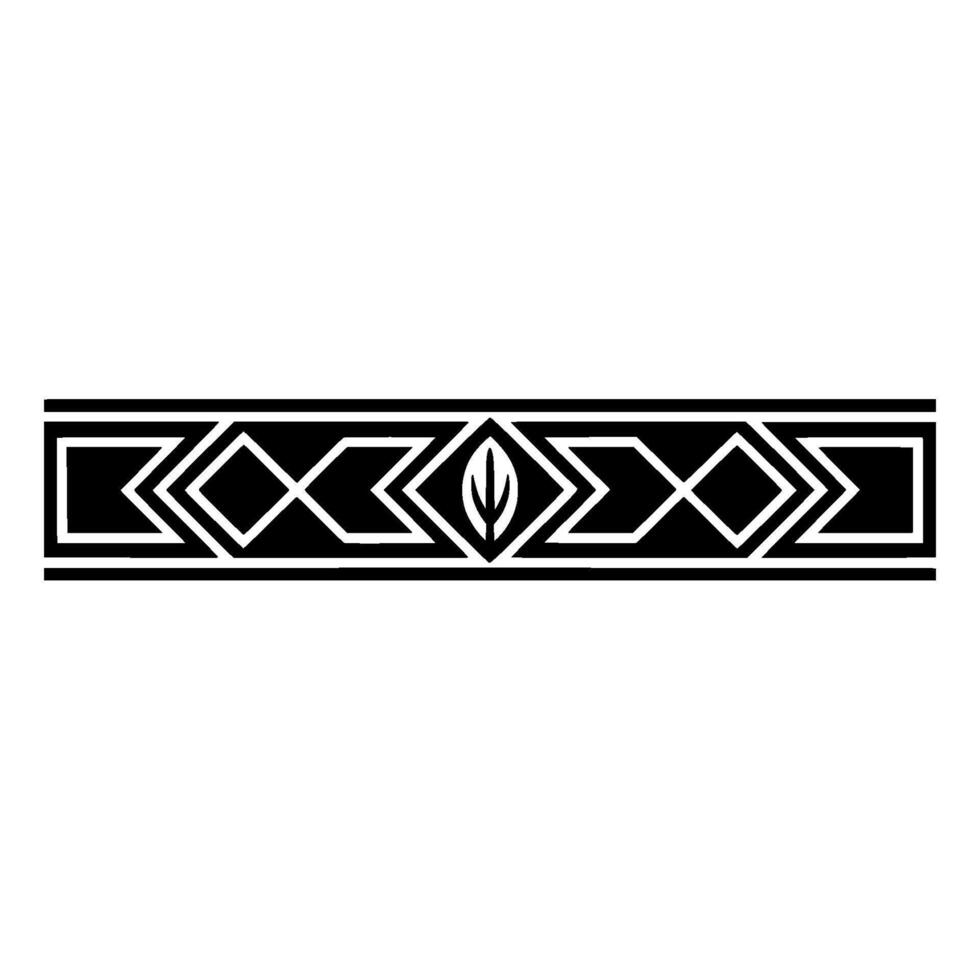 Geometric Tribal Tattoo Element In Black And White vector