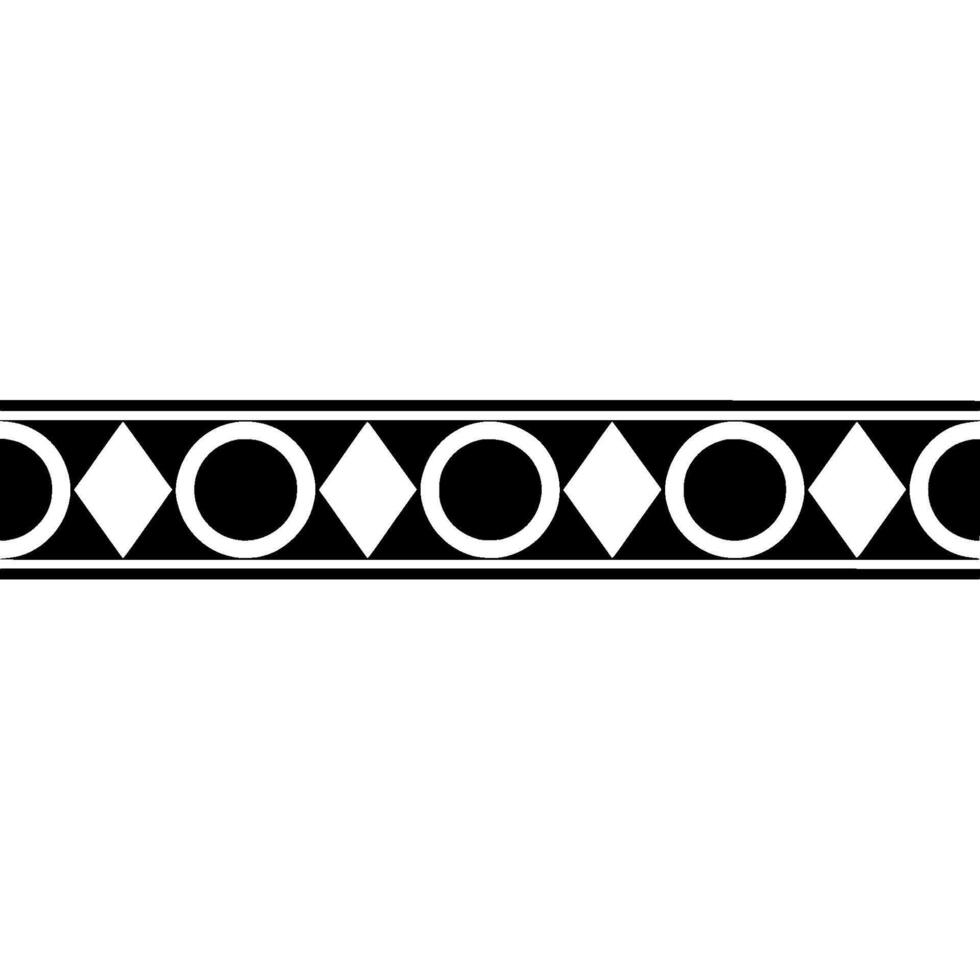 Geometric Border Pattern Black And White Abstract vector