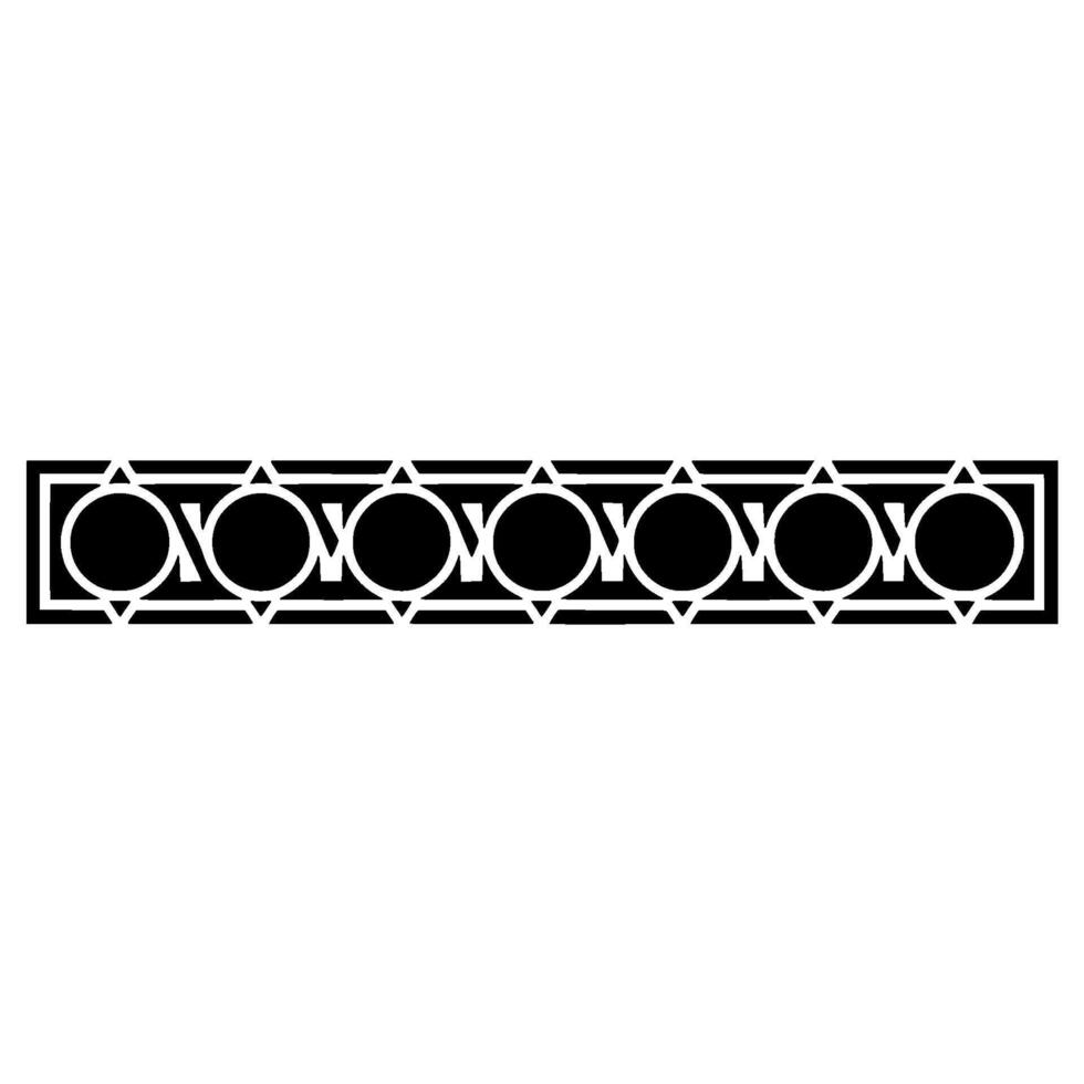 Geometric Border Black Circles And Triangles On White Background vector