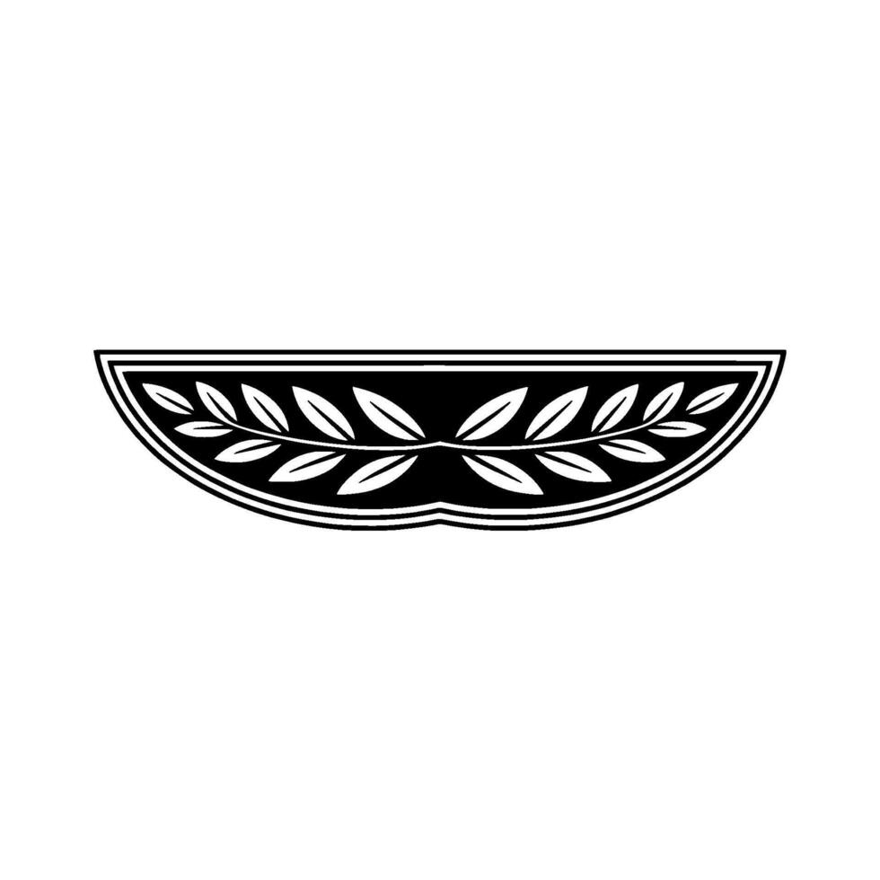 Symmetrical Black Laurel Wreath, Modern Minimalist Element vector