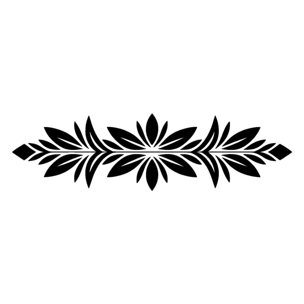 Elegant Black Floral Ornament, Illustration, Decorative Border vector