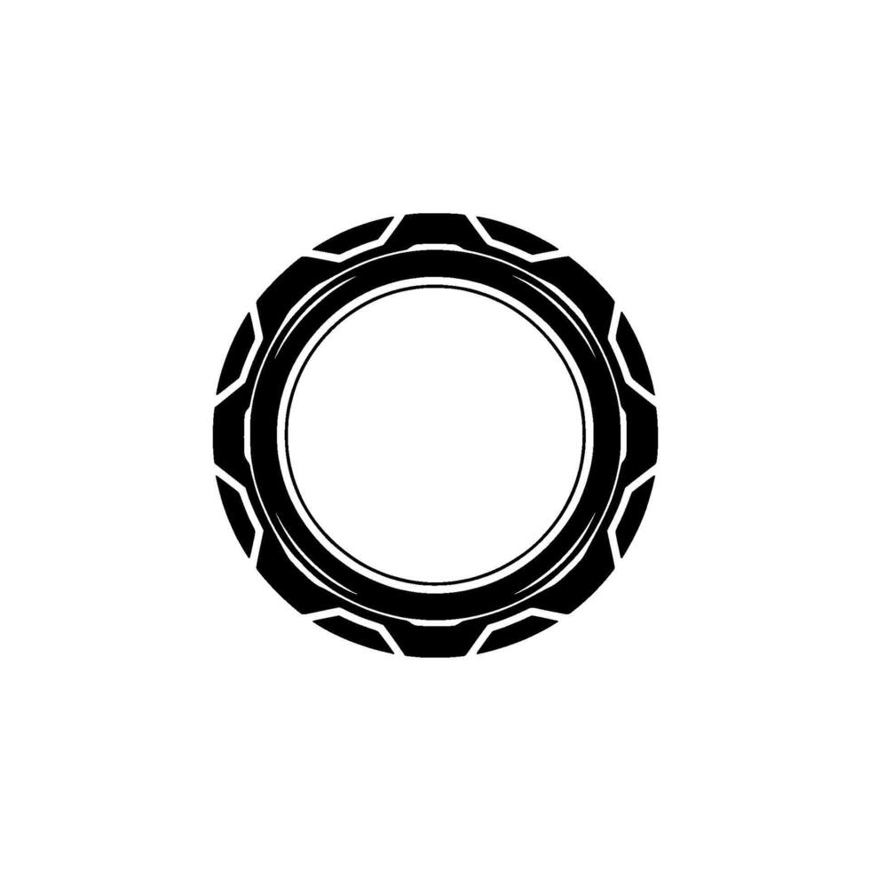 Minimalist Black White Tire Tread On White Background vector