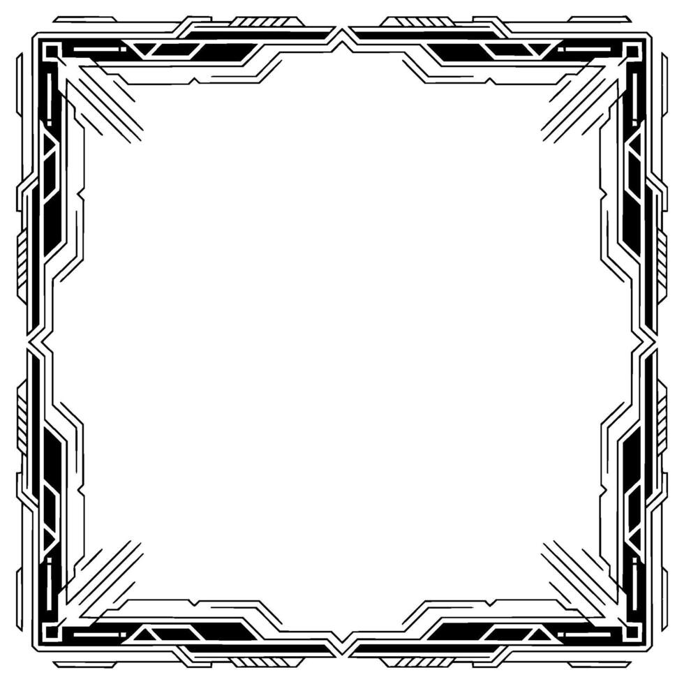 Art Deco Geometric Frame On White Background, Modern vector