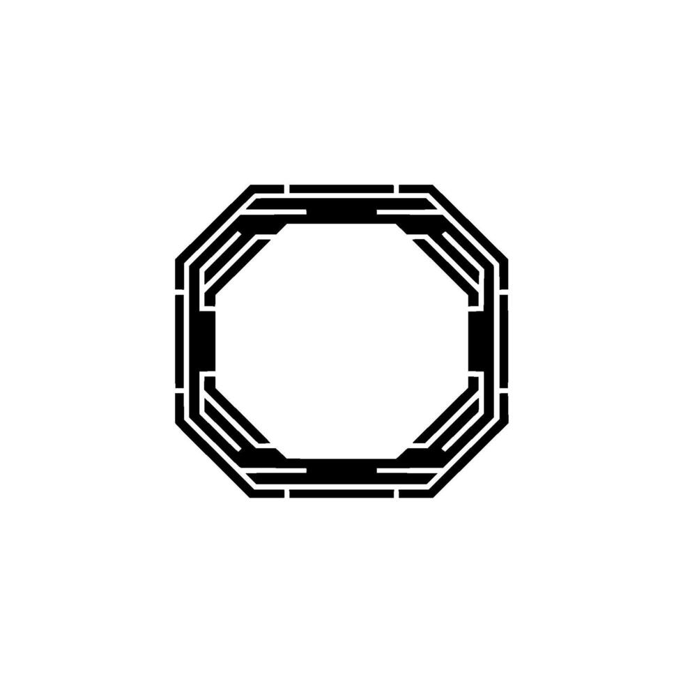 Geometric Octagon Black And White Minimalist vector