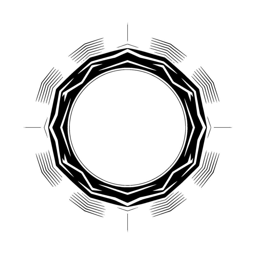 Geometric Black Circle Frame, Elegant Abstract vector
