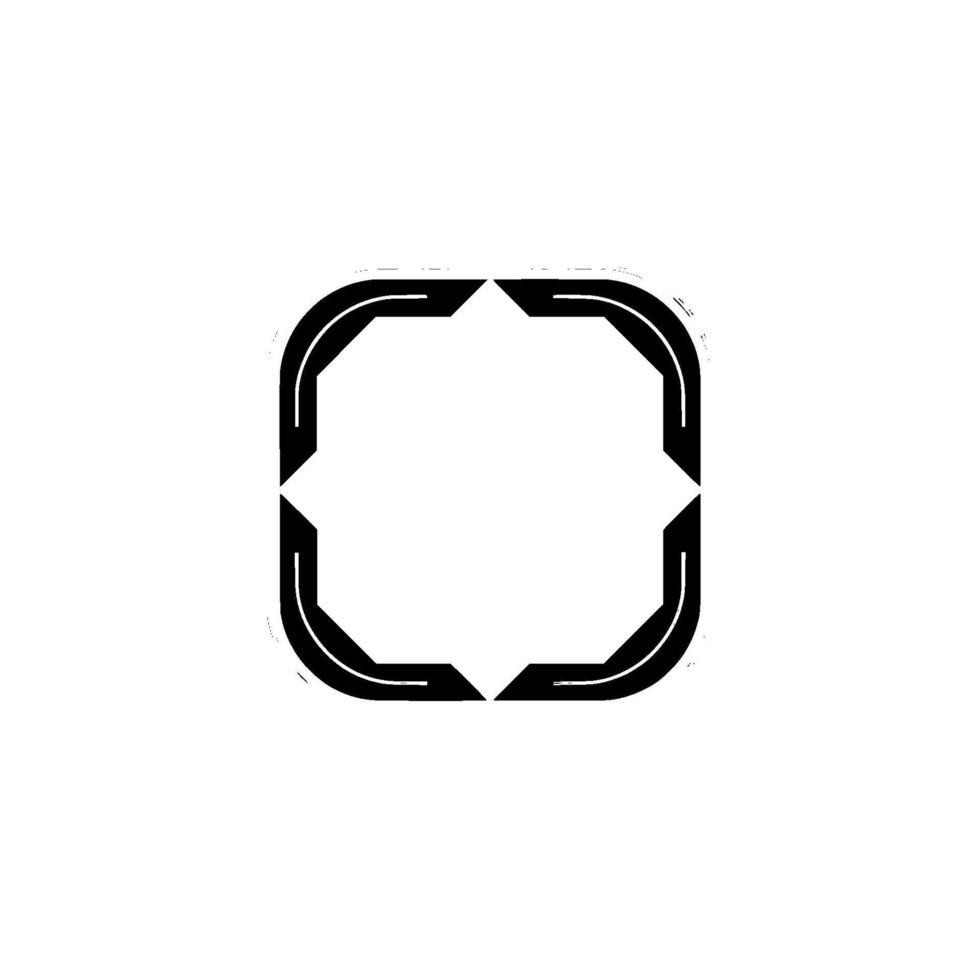 Abstract Geometric Frame Minimalist Element On White vector