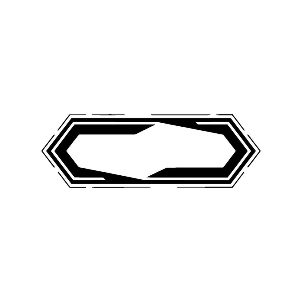 Futuristic Hexagon Frame On White Minimalist Tech vector