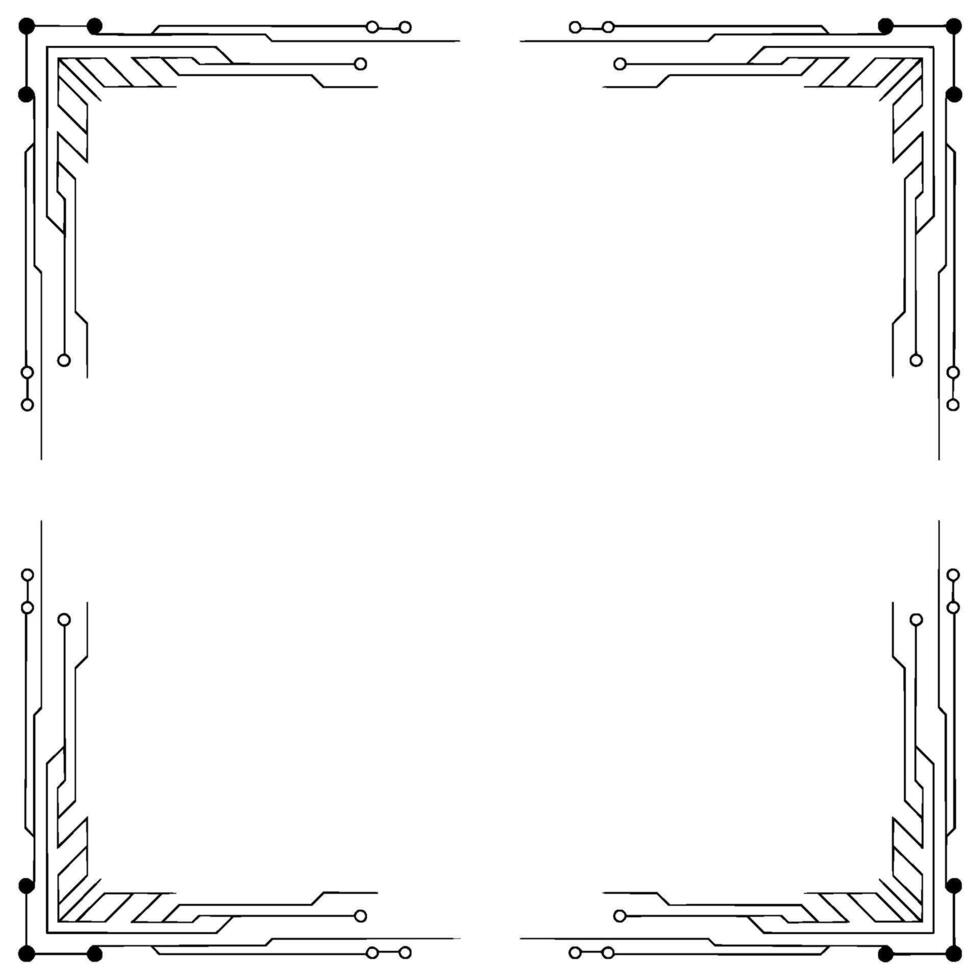 Tech Frame With Grid Abstract Circuit Board vector