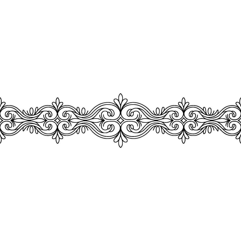 Elegant Black Scroll Border On Beige Background vector