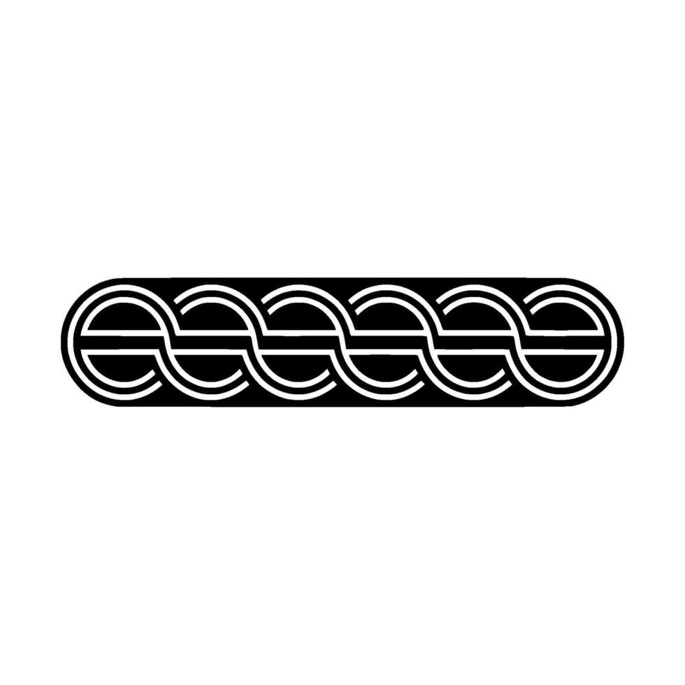 Geometric Interlocking Black And White Element On White Background vector