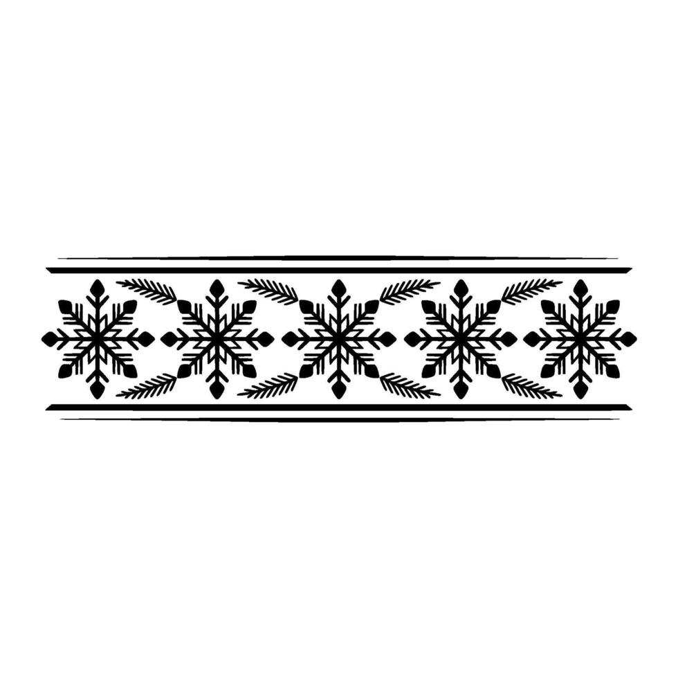 Minimalist Snowflake Border, Winter Element vector