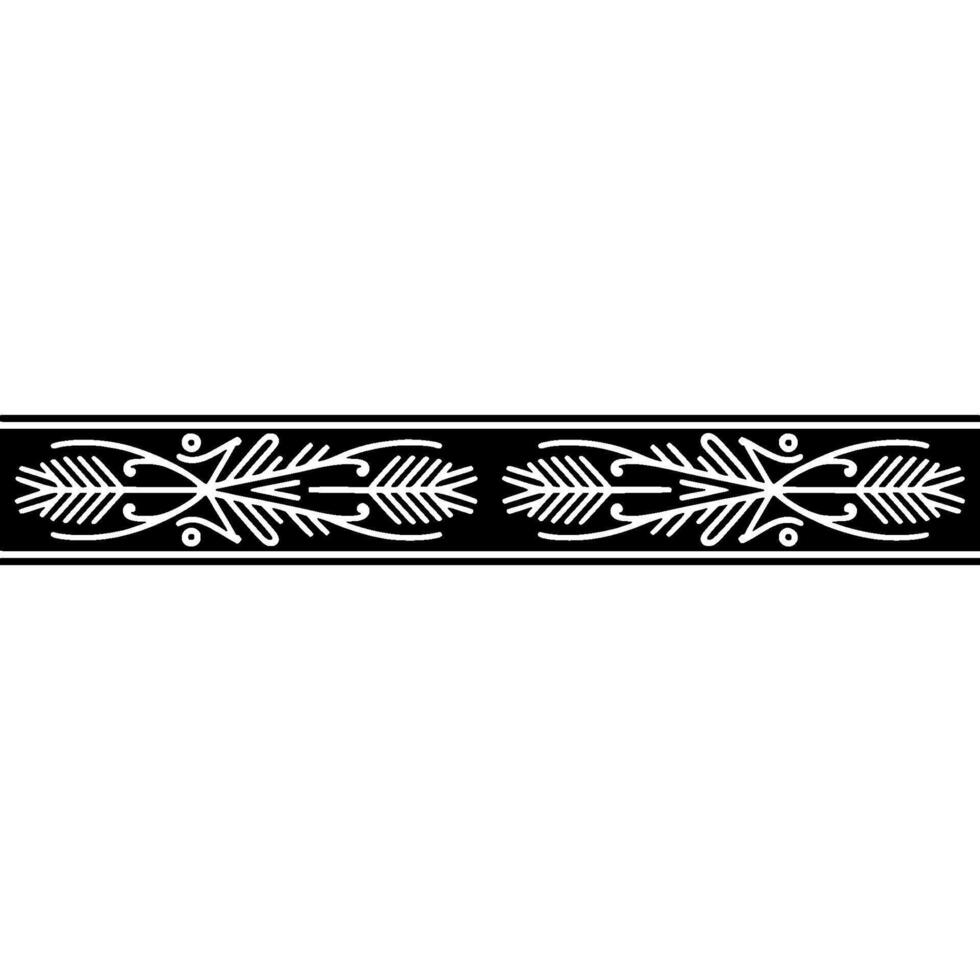 Elegant Black White Ornamental Border, Illustration - Pattern vector