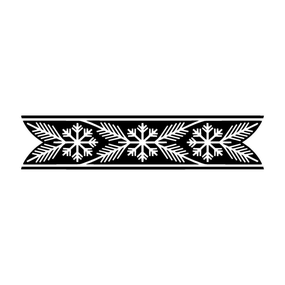 Minimalist Snowflake Ribbon Ornament, Winter Holiday vector