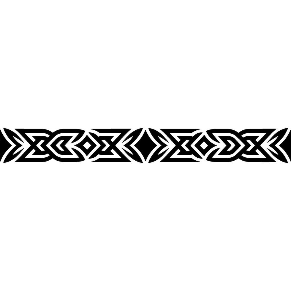Geometric Border In Black White, Celtic Inspired, Seamless Repeat vector