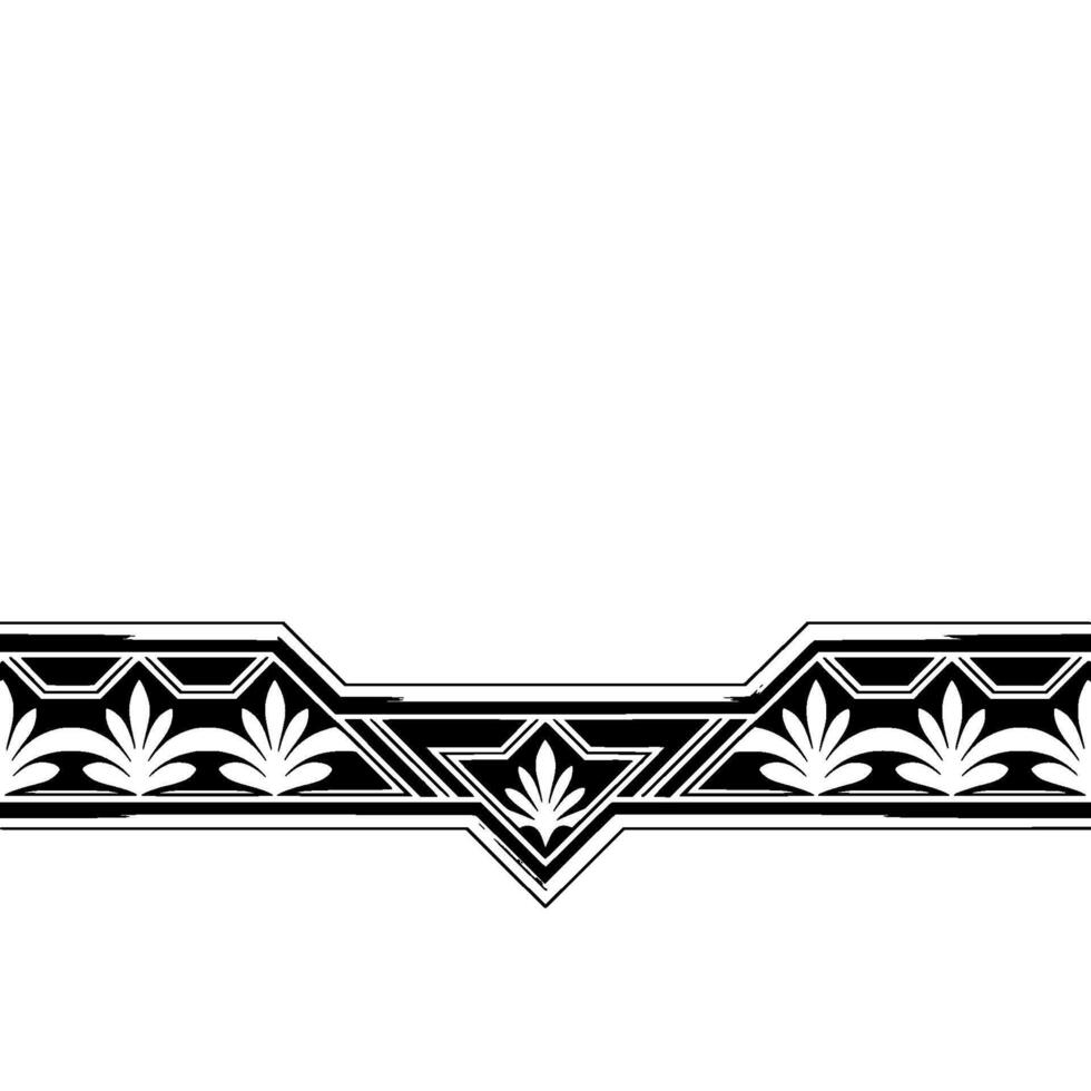 Elegant Art Deco Border Black And White Ornamental Element vector
