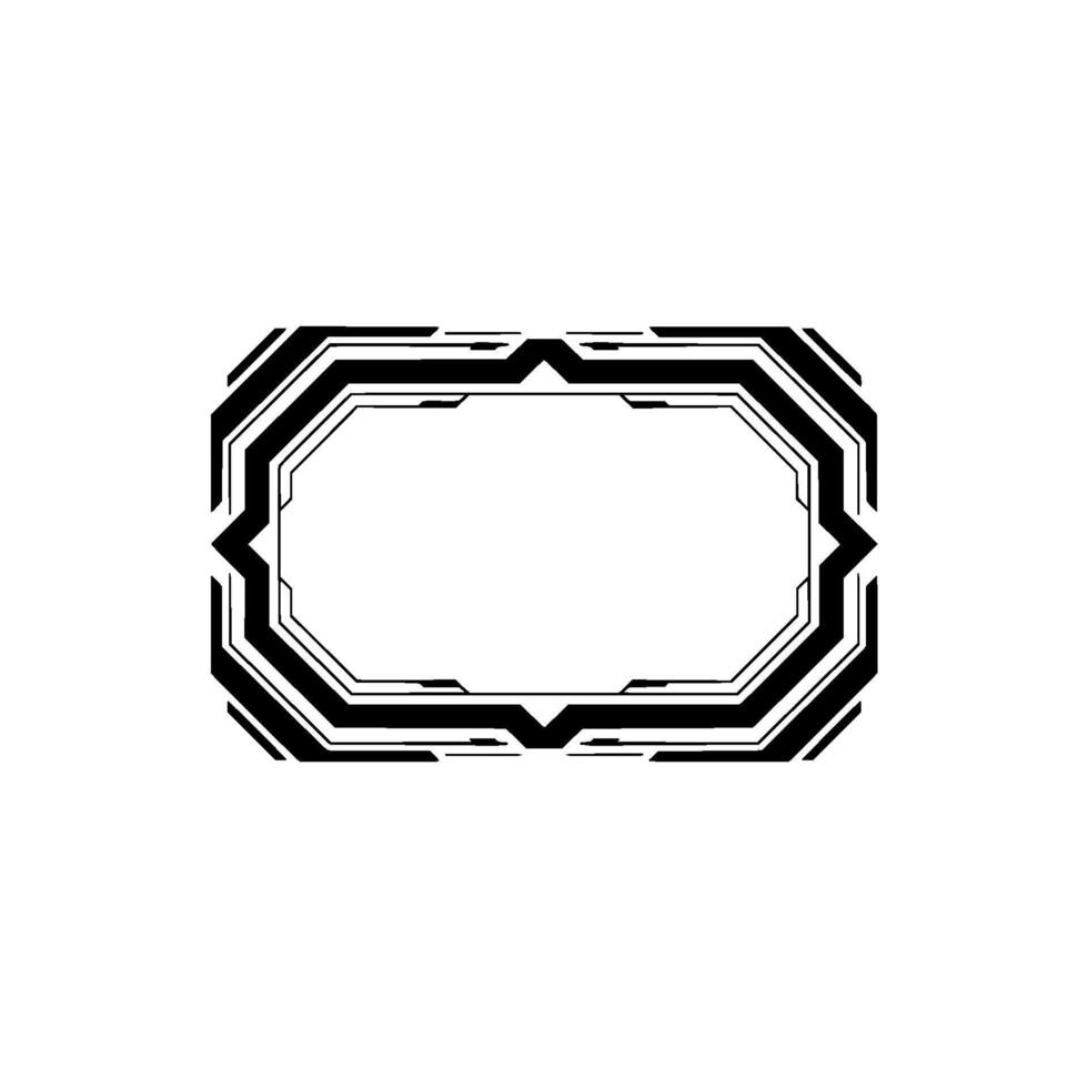 Futuristic Tech Frame On White, Geometric Interface vector