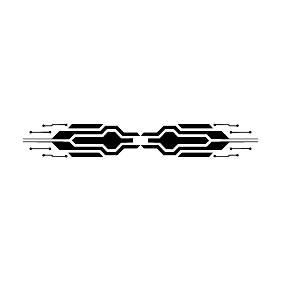 Minimalist Tech Circuitry Element In Black On White vector