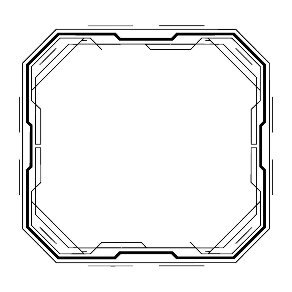 Futuristic Tech Frame, Geometric Border, Digital Element vector