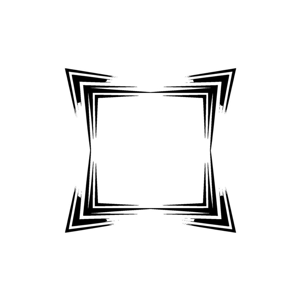 Abstract Geometric Square Frame In Grayscale Modern Element vector