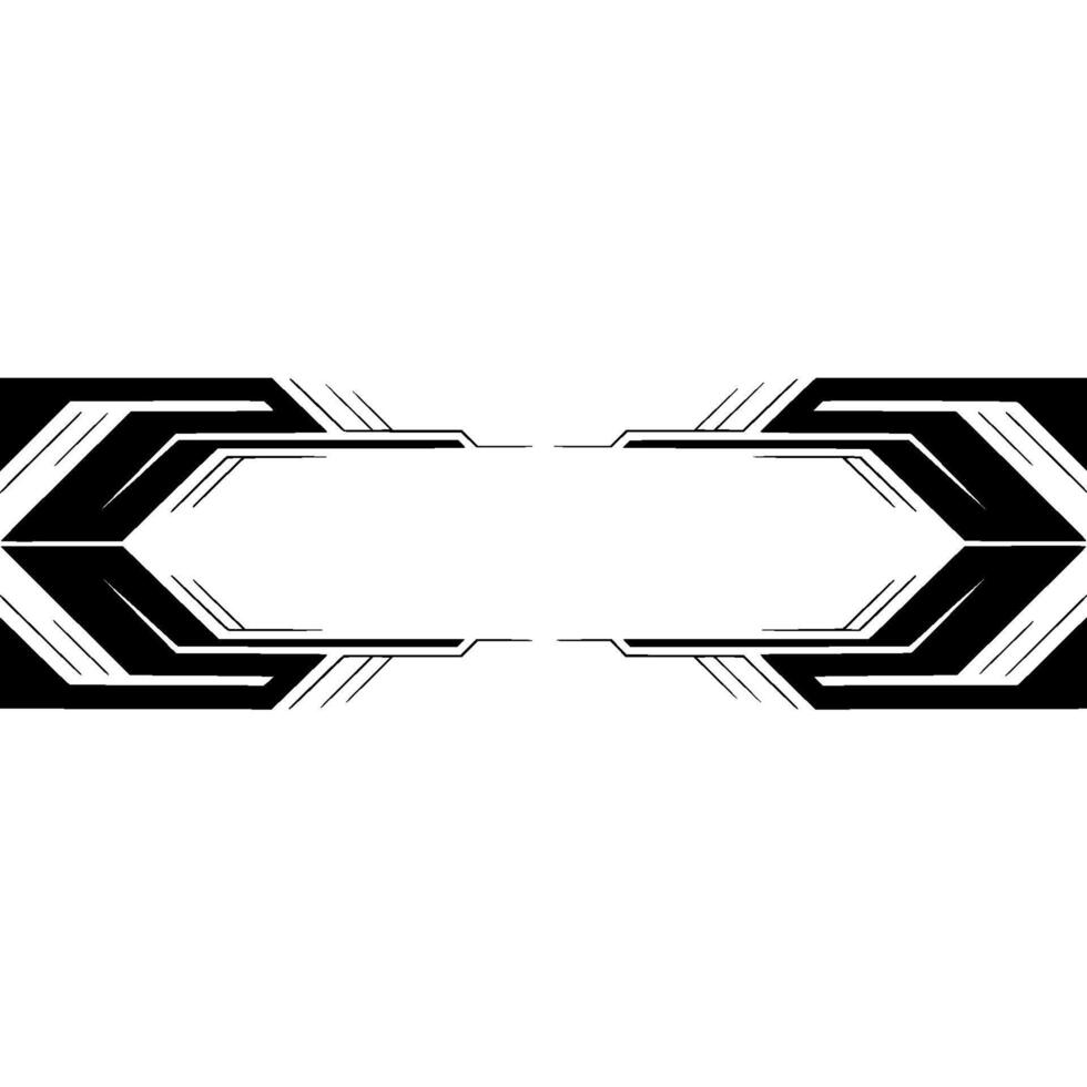 Techy Geometric Banner Black White Futuristic Abstract vector