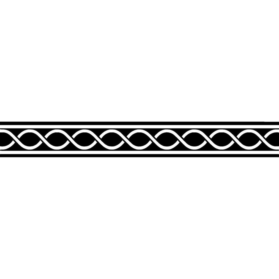 Black White Intertwined Decorative Border On Grayscale Background vector